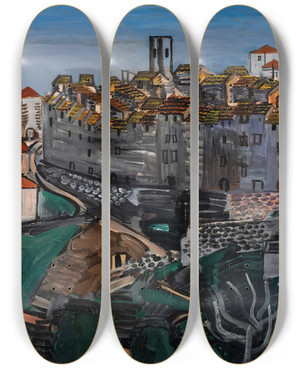 Triptych art skateboard deck of Raoul Dufy Vence by Raoul Dufy (1877-1953)