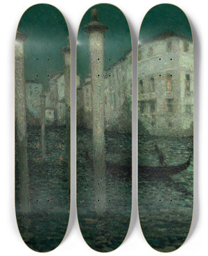 Triptych art skateboard deck of Henri Le Sidaner Le Grand Canal Venise by Henri Le Sidaner (1862-1939)