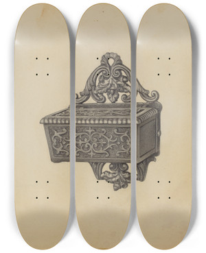 Triptych art skateboard deck of Helen Hobart Match Safe_1 by Helen Hobart