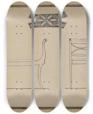 Triptych art skateboard deck of Nicholas Gorid Window Seat by Nicholas Gorid (20-)