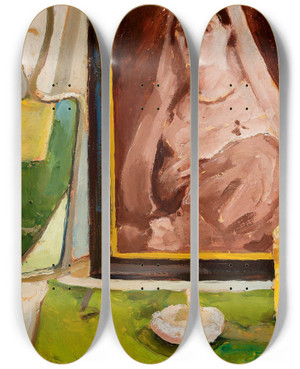 Triptych art skateboard deck of Zygmunt Waliszewski Still Life With A Portrait by Zygmunt Waliszewski (1897-1936)