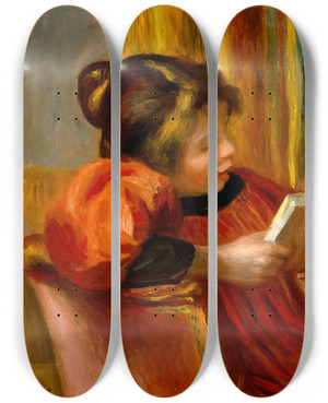 Triptych art skateboard deck of Pierreauguste Renoir Girl Reading by Pierre-Auguste Renoir (1841-1919) Triptych art skateboard deck of Pierreauguste Renoir Girl Reading by Pierre-Auguste Renoir (1841-1919)