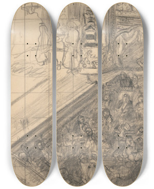 Triptych art skateboard deck of Spencer Frederick Gore The Alhambra Theatre On The Sands by Spencer Frederick Gore (1878-1914) Triptych art skateboard deck of Spencer Frederick Gore The Alhambra Theatre On The Sands by Spencer Frederick Gore (1878-1914)