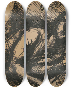 Triptych art skateboard deck of Jn Novk Woman_2 by Jan Novak (1921-1944)