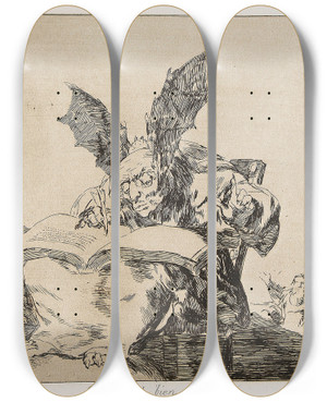 Triptych art skateboard deck of Francisco De Goya Los Desastres De La Guerra by Francisco de Goya (1746-1828)