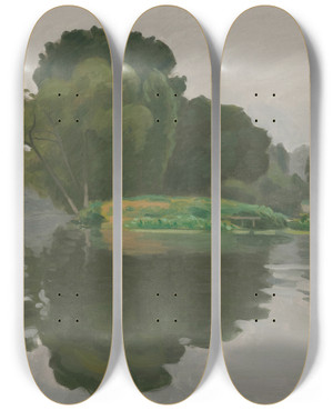 Triptych art skateboard deck of Albert Marquet Lle Poissy by Albert Marquet (1875-1947)