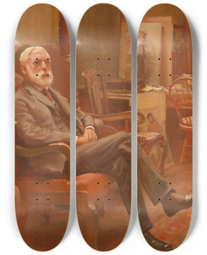 Triptych art skateboard deck of William Gilbert Gaul John George Brown by William Gilbert Gaul (1855-1919)