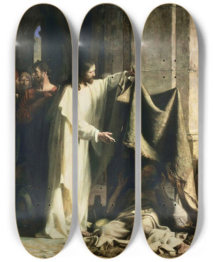 Triptych art skateboard deck of Carl Bloch Christ Healing At The Pool Of Bethesda by Carl Bloch (1834-1890) Triptych art skateboard deck of Carl Bloch Christ Healing At The Pool Of Bethesda by Carl Bloch (1834-1890)