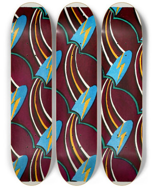 Triptych art skateboard deck of Christian Stoll Kunstgewerbliche Schmuckformen Fur Die Flache Pl 02 by Christian Stoll (20-)