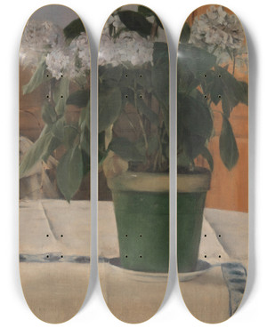 Triptych art skateboard deck of Fernand Khnopff Hortensia by Fernand Khnopff (1858-1921) Triptych art skateboard deck of Fernand Khnopff Hortensia by Fernand Khnopff (1858-1921)