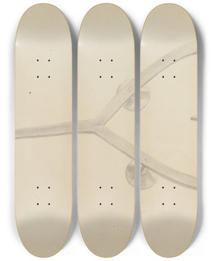 Triptych art skateboard deck of Donald Streeter Trivet_1 by Donald Streeter