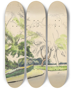 Triptych art skateboard deck of Frederick Porter Sketchbook Of Fred J Porter 5 by Frederick Porter (1883-1944)