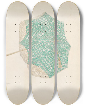 Triptych art skateboard deck of Joseph L Boyd Parasol by Joseph L Boyd (20-)