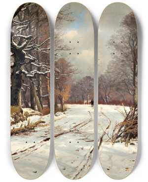 Triptych art skateboard deck of Thorvald Niss Winter Landscape Of Forests Near Hillerd by Thorvald Niss (1842-1905) Triptych art skateboard deck of Thorvald Niss Winter Landscape Of Forests Near Hillerd by Thorvald Niss (1842-1905)