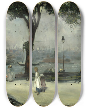 Triptych art skateboard deck of William James Glackens East River Park by William James Glackens (1870-1938) Triptych art skateboard deck of William James Glackens East River Park by William James Glackens (1870-1938)