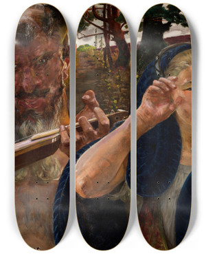 Triptych art skateboard deck of Jacek Malczewski Autumn Song by Jacek Malczewski (1854-1929)
