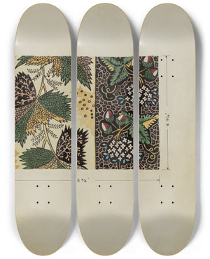 Triptych art skateboard deck of Edward Grant Piece Of Calico by Edward Grant