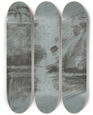 Triptych art skateboard deck of James Ensor Twee Koperen Potten by James Ensor (1860-1949)