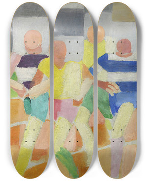Triptych art skateboard deck of Robert Delaunay Runners by Robert Delaunay (1885-1941)