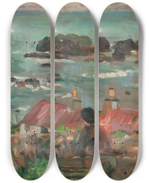 Triptych art skateboard deck of George Leslie Hunter Above Largo Bay by George Leslie Hunter (1879-1931)
