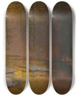 Triptych art skateboard deck of Ladislav Mednynszky Snowy River At Sunset by Ladislav Mednyanszky (1852-1919) Triptych art skateboard deck of Ladislav Mednynszky Snowy River At Sunset by Ladislav Mednyanszky (1852-1919)