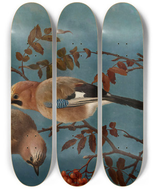 Triptych art skateboard deck of Ferdinand Von Wright Jays by Ferdinand von Wright (1822-1906) Triptych art skateboard deck of Ferdinand Von Wright Jays by Ferdinand von Wright (1822-1906)