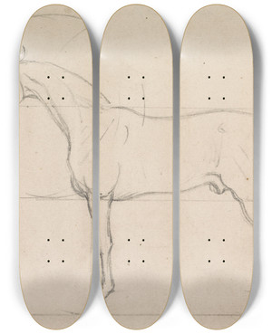 Triptych art skateboard deck of James Seymour Profile Of A Horse Facing Left by James Seymour (1697-1752) Triptych art skateboard deck of James Seymour Profile Of A Horse Facing Left by James Seymour (1697-1752)