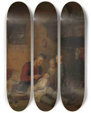 Triptych art skateboard deck of Ferdinand De Braekeleer The Delivery Room by Ferdinand De Braekeleer (1792-1883) Triptych art skateboard deck of Ferdinand De Braekeleer The Delivery Room by Ferdinand De Braekeleer (1792-1883)