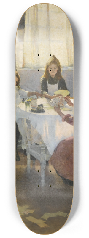 Elizabeth Adela Forbes - A Game of Old Maid 8.25 inch art skate deck
