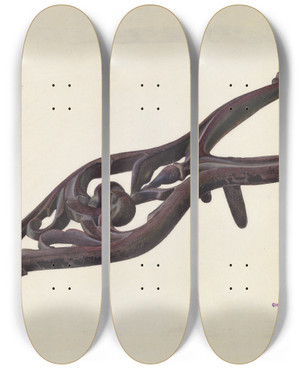 Triptych art skateboard deck of Chris Makrenos Bootjack by Chris Makrenos (20-)
