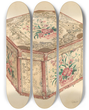 Triptych art skateboard deck of Gilbert Sackerman Bandbox_13 by Gilbert Sackerman (20-)