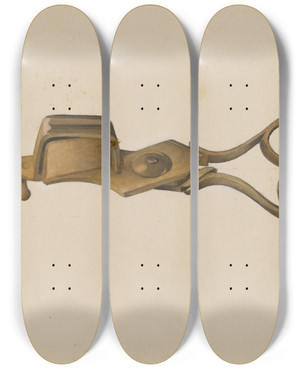 Triptych art skateboard deck of Samuel O Klein Wick Trimmer by Samuel O Klein