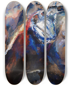 Triptych art skateboard deck of Lola Liivat Kompositsioon_2 by Lola Liivat (1928)