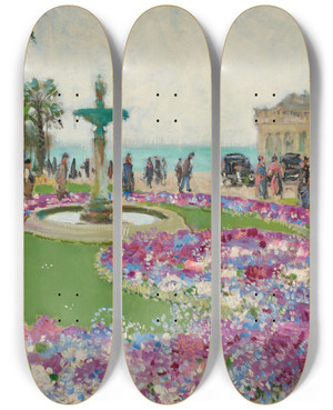 Triptych art skateboard deck of Pierreeugne Montzin Le Casino Nice_2 by Pierre-Eugne Montzin (1874-1946)
