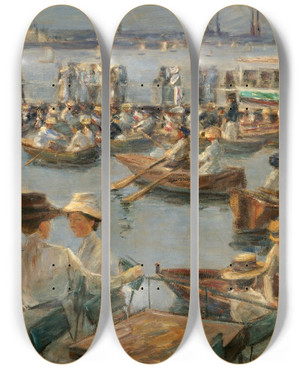 Triptych art skateboard deck of Max Liebermann On The Alster In Hamburg by Max Liebermann (1847-1935) Triptych art skateboard deck of Max Liebermann On The Alster In Hamburg by Max Liebermann (1847-1935)