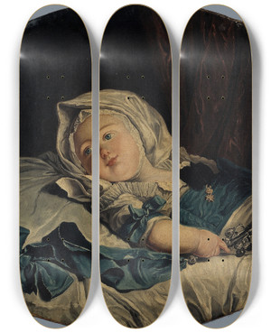 Triptych art skateboard deck of Michelhonor Bounieu Portrait De Louisantoine De Bourbon Duc Dangoulme by Michel-Honor Bounieu (1740-1814)