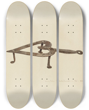 Triptych art skateboard deck of John Swientochowski Flat Iron Holder by John Swientochowski