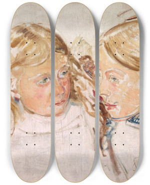 Triptych art skateboard deck of Stanisaw Wyspiaski Double Portrait by Stanislaw Wyspianski (1869-1907)