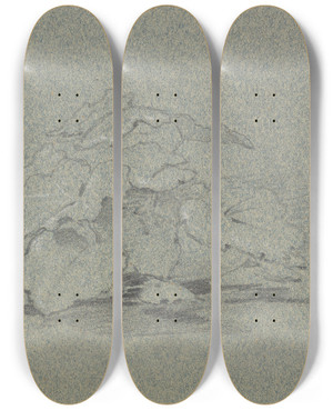 Triptych art skateboard deck of George Richmond Burdock by George Richmond (1809-1896)