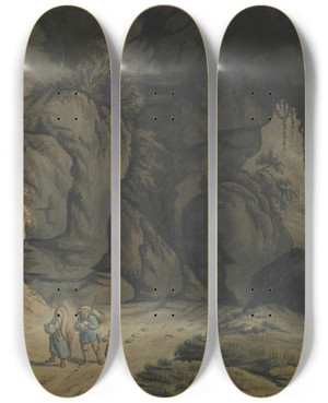 Triptych art skateboard deck of Francois Vivares The Cave by Francois Vivares