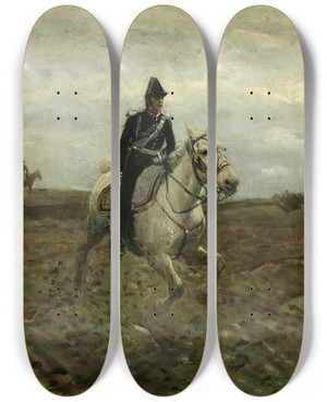 Triptych art skateboard deck of Maksymilian Gierymski Order Dispatch by Maksymilian Gierymski (1846-1874)