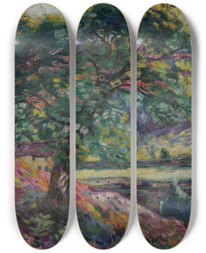 Triptych art skateboard deck of Armand Guillaumin Arbres En Ledefrance_2 by Armand Guillaumin (1841-1927) Triptych art skateboard deck of Armand Guillaumin Arbres En Ledefrance_2 by Armand Guillaumin (1841-1927)