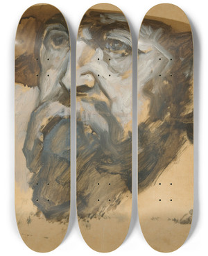 Triptych art skateboard deck of Edwin Austin Abbey Study For General Meade by Edwin Austin Abbey (1852-1911)