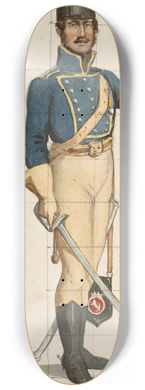 Albert Edelfelt - A soldier in a Finnish wartime uniform 8.25 inch art skate deck
