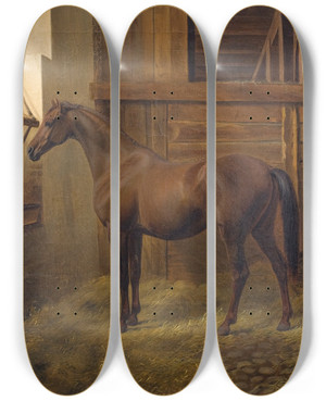 Triptych art skateboard deck of Fritz Thomsen Sabina by Fritz Thomsen (1819-1891)