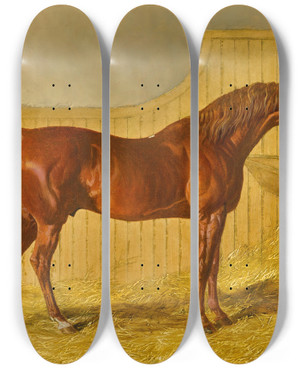 Triptych art skateboard deck of John Frederick Herring Snr Actaeon by John Frederick Herring Snr (1795-1865)