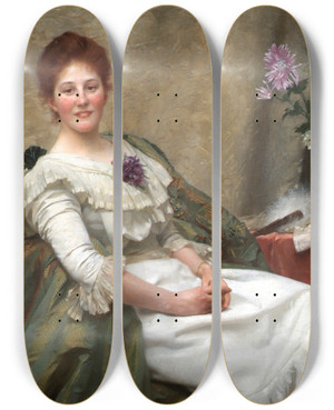Triptych art skateboard deck of Julius Schmid Stefanie Frth by Julius Schmid (1854-1935)