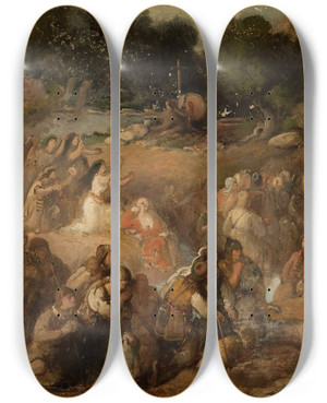 Triptych art skateboard deck of Wadysaw Uszczkiewicz Baptism Of Lithuania by Wadysaw uszczkiewicz (1828-1900)