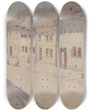 Triptych art skateboard deck of Kontantn Bauer Zber Z Levoe by Konstantin Bauer (1893-1928)
