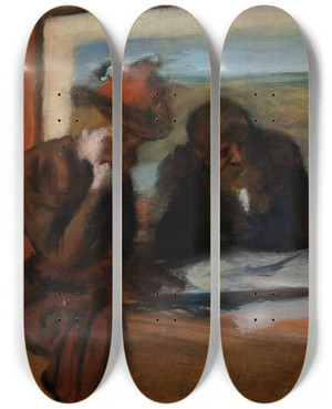 Triptych art skateboard deck of Edgar Degas Theconversation by Edgar Degas (1834-1917)